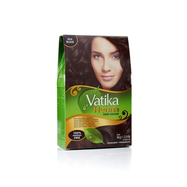Dabur Vatika Henna Hair Color - Henna Hair Dye, With Beautiful Overtone Conditioner, Zero Ammonia For Natural Strong and Shiny Hair, 100% Grey Coverage, 18 Sachets X 10g (Rich Black, Pack of 3)