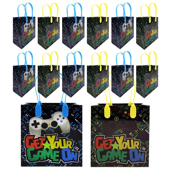 Tiny Mills Video Game Themed Party Favor Bags Treat Bags, 12 Pack