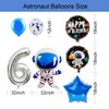SUBOOCA 6th Birthday Party Sign, Outer Space Themed Party Balloons, Astronaut Spaceman Helium Foil Balloons For Boys Girls 6th Birthday Party, Sixth Birthday Party Decorations