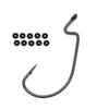 Harmony Fishing Company Razor Series (10 Pack) EWG Offset Worm Hooks with Bait Pegs (3/0)