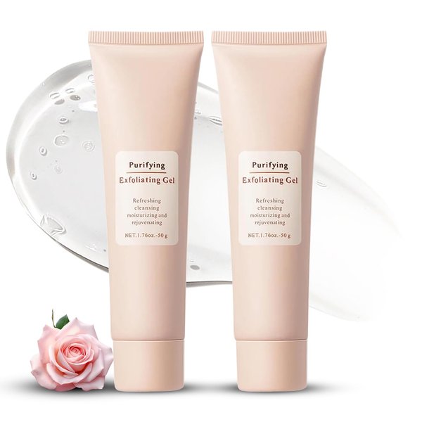 Purifying Exfoliating Gel - Gentle Exfoliate Face Wash, Exfoliating Gel for Face and Body, Exfoliating Face Scrub, Body and Facial Exfoliating Scrub for Face and All Skin, Cleans Dirt & Oils 2-Pack