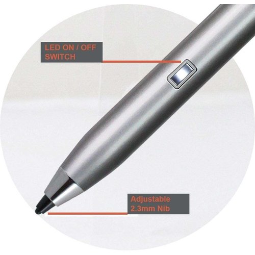 Broonel Grey Fine Point Digital Active Stylus Pen Compatible with The All-New Fire 7 Tablet with Alexa, 7" Display, 8 GB, Black, Punch Grey, Marine Blue, Canary Yellow