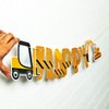 3 Packs Construction Happy Birthday Banner and Vehicle Truck Garland, Construction Party Supplies Decoration Set for Birthday Party, Baby Show