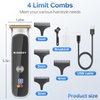 JAMAKY Cordless Hair Clippers for Men: Professional, Zero Gapped, LED Display, Stainless Steel Electric Trimmer with USB, 4 Combs