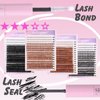 Eyelash Clusters Extension Kit, 40D+60D Mix 12-18mm Individual Lashes with Bottom Lashes With Tweezer Lash Glue, Manga Wispy Cluster Lashes DIY at Home (Brown-SET2)