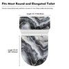 KUIFORTI Black Marble Toilet Cover for Bathroom Decor Toilet Tank Lid Cover 2 Pack Protective Home Indoor Decorations Universal Fits, Easy to Clean