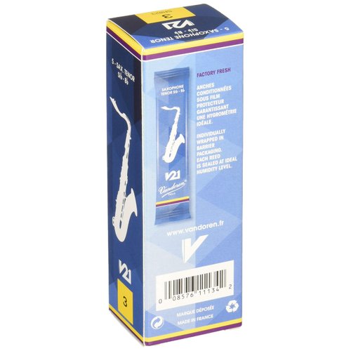 Vandoren SR823 Tenor Saxophone V21 Reeds Strength 3; Box of 5