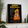 Kobe Bryant Canvas Wall Art Decor - Mamba Mentality Poster with Iconic Jersey and Inspirational Quotes, Motivational Artwork for Home and Office Decoration 8X10 inch