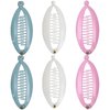 Set of 6 Mini Banana Clips - White Pink Blue