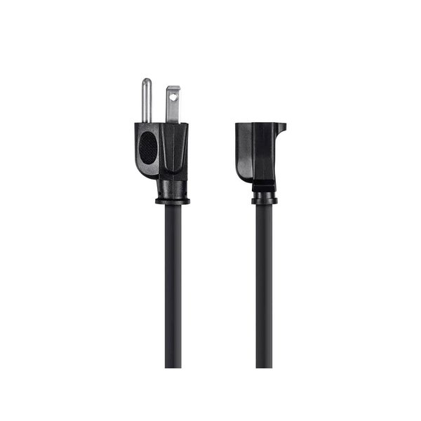 Monoprice 3-Prong Extension Cord - 1 Feet - Black (6 Pack) NEMA 5-15P to NEMA 5-15R, 16AWG, 13A