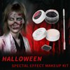Coagulated Fake Blood Gel and Scar Wax Set,Zombie Makeup Fake Molding Wound Skin Wax Fake Nose Stage Zombie Cosplay Costume SFX Makeup with Sponge&Spatula