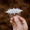 Sooshin Bridal Hair Comb Wedding Hair Accessories for Brides Crystal Wedding Headpiece for Bride and Bridesmaids Rhinestone Hair Accessories for Women and Girls (rose gold)