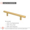 LONTAN 12 Pack 4.5 Inch Drawer Pulls Kitchen Cabinet Handles Brushed Brass Furniture Hardware LH201GD115 Modern Gold Dresser Handles for Contemporary Hardware