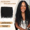 18 INCH Black Faux Locs Crochet Hair - 8-Pack Goddess Locs Crochet Hair Soft Boho Crochet Synthetic Braided Hair Extensions Crochet Hair for Black Women (Black#)