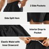 MIER Men's Workout Running Shorts Quick Dry Active 5 Inches Shorts with Pockets, Lightweight and Breathable, Black, M
