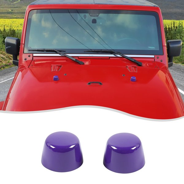 SQQP Engine Hood Rubber Head Decor Trim Compatible with 2007-2018 Jeep Wrangler JK JKU(Purple)