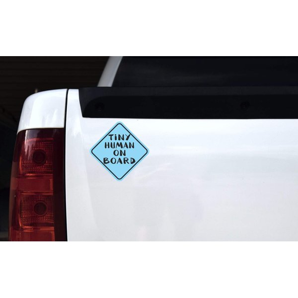 StickerTalk Tiny Human on Board Vinyl Sticker, 6 inches by 6 inches