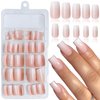 Bellelfin Short Ombre Press on Nails, 120Pcs Glossy Square Gradient Fake Nails Full Cover Pink Ombre False Nail Tips Natural Acrylic Nails Press ons for Women Girls Artificial Fingernails