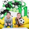 11th Birthday Soccer Balloons Arch,11th Soccer Garland Kit with Green Number 11 Balloon Football Balloons Soccer Mylar Foil Balloons for Boys Kids 11th Birthday Soccer Theme Party Decorations