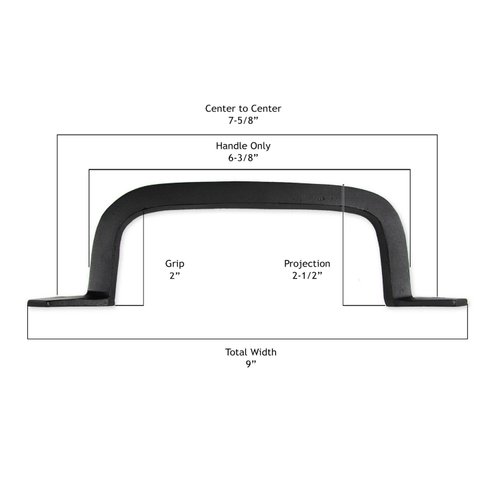 Iron Valley - 9'' Square Door Pull Handle - Solid Cast Iron