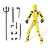 Fugacus Titan 13 Action Figure, Dummy 13 Action Figure Lucky 13 Action Figure T13 Action Figure 3D Multi-Jointed Movable, T13 Action Figure Toy (Yellow)
