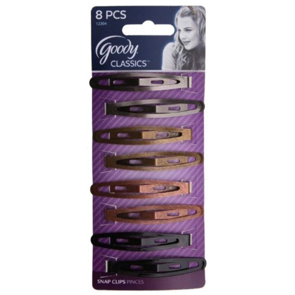 Goody Classic Oval Metal Snap Clips 8 ea (Pack of 3)