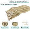 DOORES Clip in Human Hair Extensions Balayage Light Blonde Highlighted Golden Blonde 7pcs 120g Real Hair Extensions Clip in Natural Hair Extensions Straight Thick 20 Inch