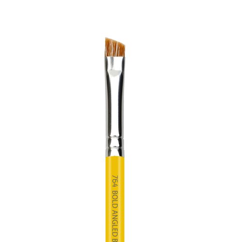 Bdellium Tools Professional Makeup Brush - Studio Series 764 Bold Angled Brow - With Mix of Soft Natural and Synthetic Fibers, For Shaping Eyebrows (Yellow, 1pc)