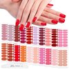 WOKOTO 20 Sheets Red Pink Nail Polish Strips Full Nail Wraps Solid Nail Stickers for Women Nail Art Polish Stickers Gel Nail Strips for Women Girls Nails Stick On Nails for Women Nail Polish Wraps