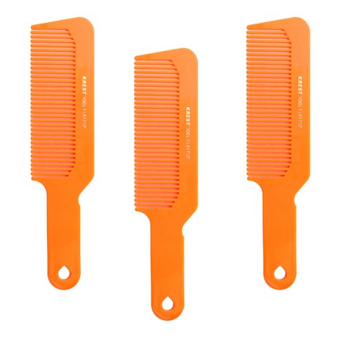 Hair Comb 8-3/4 Flattop Hair Cutting Comb. Barbers Hairdresser Comb. Model 9001. 3 Combs (Neon Orange)