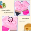 2PCS Back To School Hair Bows Tie Pencil Bows Pink Pencil Cheer Hair Bow Ties with Elastic Pencil Ponytail Holder Cheerleader Hair Accessories for First Day of School Kindergarten Girls