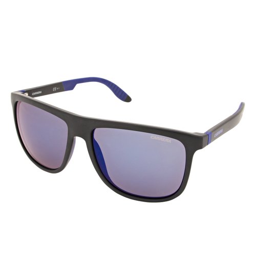 Carrera Men's Black In Matt, Blue Frame/Black With Blue Mirrored Style Lens Non-Polarized Sunglasses 58 0