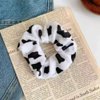 Cow Stria Hair Scrunchies Cow Print Ponytail Holder Cow String Pattern Hair Ring Ties BW60 (2 PCs-B)