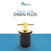 MARINE CITY 1-Inch Marine Boat Easy Use Strong and Sturdy Fine Finish Drain Plug with Innovative Design for Boat Yacht Kayak Marine Brass Drain Plug with Neoprene Seal