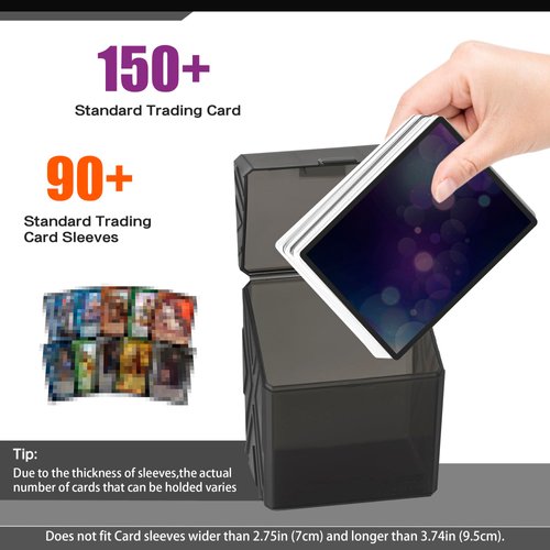 RISOU 6 Pack MTG Card Deck Box Compatible with Magic The Gathering Card,TCG Card,OCG Card and Standard Size Card Game.Deck Box Holds 150+ Cards(NO CARDS),Black