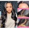 Orijodie 5x5 HD Lace Closure Wigs Human Hair Body Wave Lace Front Human Hair Wigs for Women 10A Unprocessed Brazilian 5x5 Lace Wig Pre Plucked with Baby Hair 180 Density Natural Color 24Inch