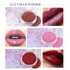 KYDA 3 Colors Glitter Lip Kit, Diamond Metllic High Pigmented Powder for Lips Cosmetics, Glitter Lips Makeup,with Lip Primer and Brush, Long Wear-Set A