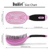 NuWay 4HAIR DoubleC U.S. Patented Double Curved Detangling Brush (Rose Pink)