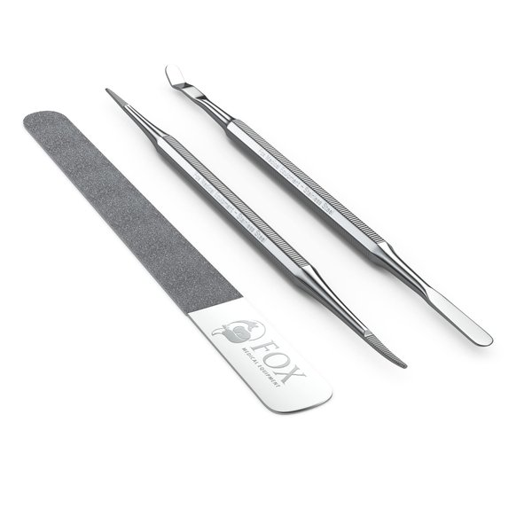 Fox Medical Equipment Ingrown Toenail Treatment Tools - Nail Care Kit - Podiatry Tools - Stainless Steel - Pedicure Kit - Ingrown Toenail Removal Kit - Best Toenail File - Toe Nail Corrector