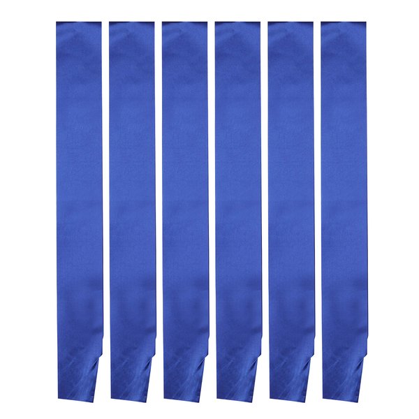 I-MART Blank Satin Sash, Princess, Beauty Queen, Homecoming, Winner, Mayor, Make Your Own Pins, Party Plain Pageant Sashes (Pack of 6 - Blue)