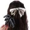 2pcs Bowknot Hair Clips for Women Girls, Chiffon Ribbon Bow Hair Clips Ponytail Holders Banana Clips Hair Accessories Birthday Christmas Gifts