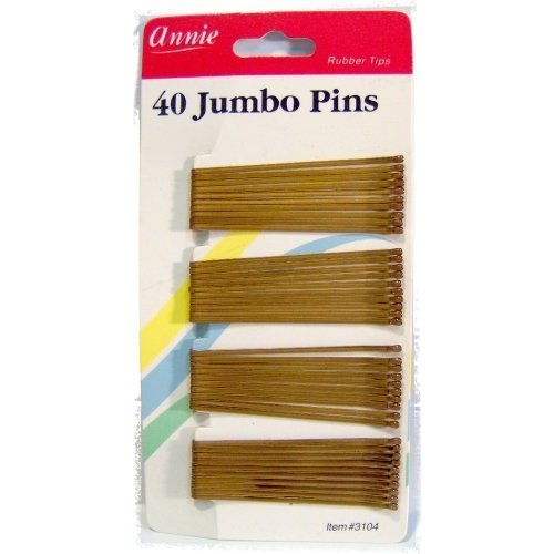 annie jumbo bob hair pins 40 counts roller pin Brown roller pins