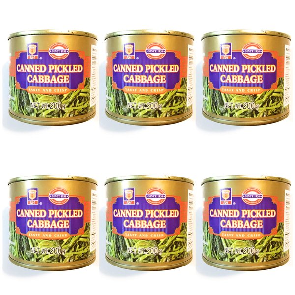 6 Pack Mailing Canned Pickled Cabbage 200g Each 雪菜罐頭