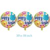 15Pcs Happy Easter Balloons Decorations Round Happy Easter Foil Mylar Balloons Easter Bunny Egg for Spring Birthday Baby Shower Easter Party Decorations Supplies