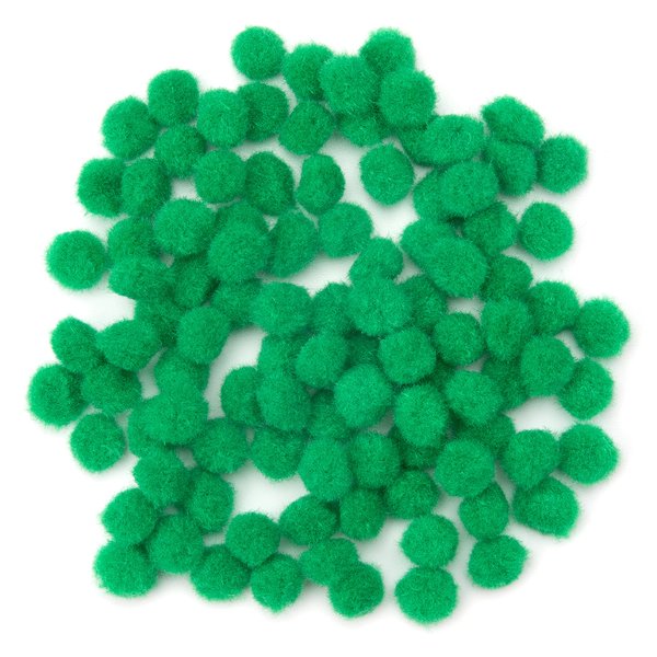 Cousin DIY Green Kelly 1/2 inch Poms, 100 Pack