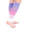 Doc Miller Calf Compression Sleeve Men and Women 20-30 mmHg, Shin Splint Compression Sleeve for Varicose Veins and Maternity 1 Pair ( Pink Violet White, Medium)