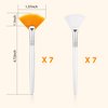 14 Pieces Fan Brushes Facial Applicator Brush Soft Fan Brushes Acid Applicator Brush Cosmetic Makeup Applicator Tools for Mud Cream (5.82 Inches, Yellow, White)