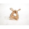 Generic Small mini rose gold bow shaped hair claw clip with crystals