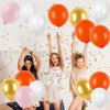Pink Orange Balloon, Pink White Latex Party Balloons Metallic Gold Balloon For Girls Birthday Party Baby party Shower Weddding Graduation Decoration Party Supplies