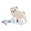 Bigjigs Toys FSC Certified Bear Pull Along Toy - Eco-Friendly Wooden Bear with Felt Ears & Tail and Grey Pull Cord, Quality Pull Along Toys for 1 Year Olds, Wooden Baby Toys